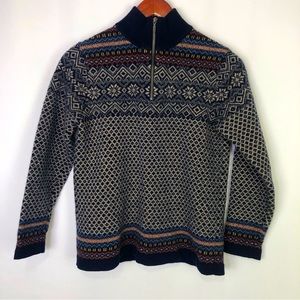 L.L. Bean Lamb’s Wool Sweater Polo Holiday Winter Vintage Top Outdoor Casual